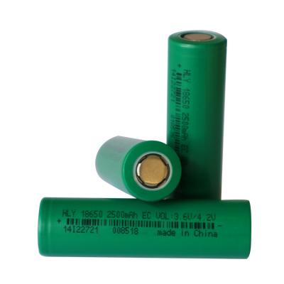 China High Rate 3C Rechargeable 3.7v 18650 Battery 2500mah For Bright Flashlight for sale