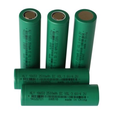 China Recyclable 3.6 Volt 2500mah 18650 Battery Rechargeable High Energy Density for sale