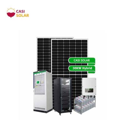China Lithium 30kw Solar Power System Panel Home Set Ground for sale