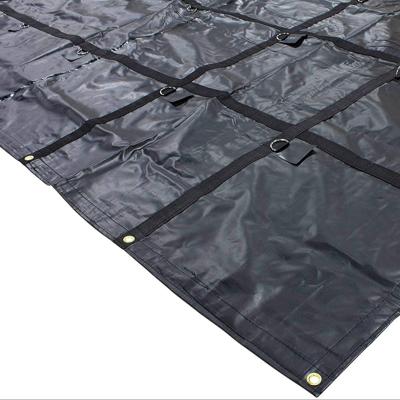 China Waterproof Fabric PVC Coated Black Tarpaulin Steel Tarp For Flat Bed Truck for sale