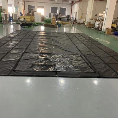 China Waterproof PVC Tarpaulin Fabric Flatbed Tarpaulin Sheet Lumber Tarp Loading Flatbed Truck Tarps for sale