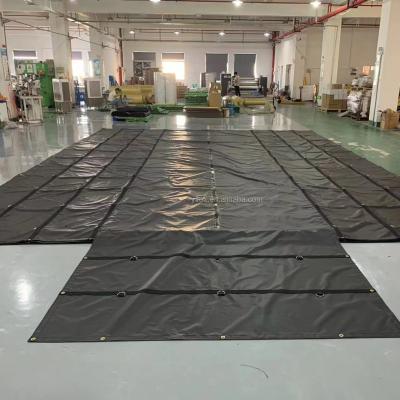 China Heavy Duty PVC Tarpaulin Fabric Flatbed Lumber Tarps PVC Coated Fabric for sale