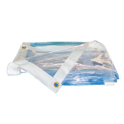China Reinforced Edges Rip-Stop Transparent Tarpaulin With Grommets Clear Tarp For Outdoor Patio And Garden Plant for sale