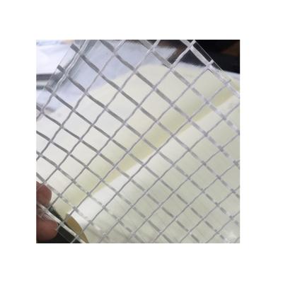 China Clear PVC Mesh Fabric Tarpaulin Clear White Transparent Fabric for sale