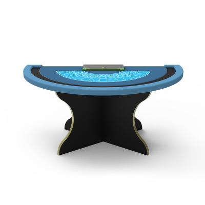 China Workmanship Semicircle Blackjack Poker Table With Gold Molding for sale