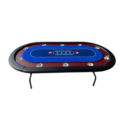 China Gambling 10 Player Folding Poker Table Casino Texas Holdem Custom for sale