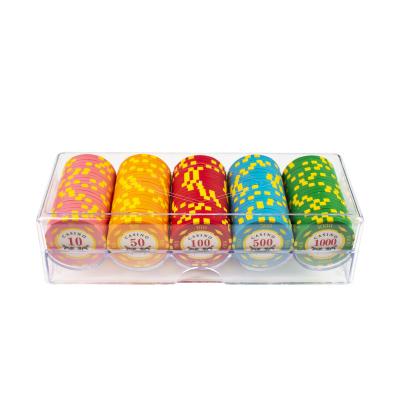 China Bandeja de fichas de mesa de pôquer para jogos de azar 45 mm 200 peças suporte para fichas de cassino à venda