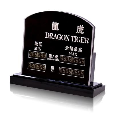 China Gambling Casino Accessories Acrylic Black Dragon&Tiger Notice Board for sale
