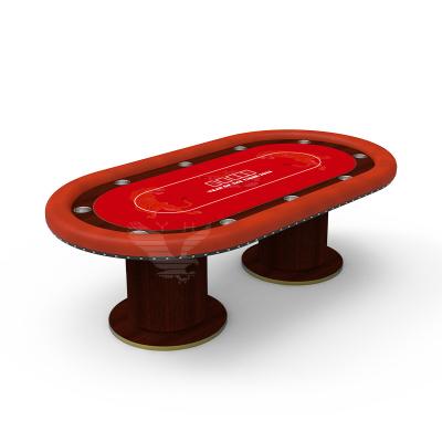China Exquisite Casino Poker Table With Cup Holders Round Texas Hold'em Table for sale