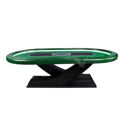China Exquisite 96 Inch Poker Table LED Desktop Texas Holdem Table Durable for sale