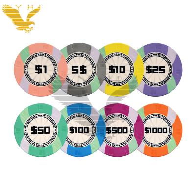 China Customizable Ceramic Poker Chip With Engraved Texture For Poker Club for sale
