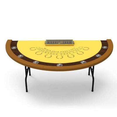 China Half Round Foldable Home Blackjack Table With Custom Poker Game Layout for sale