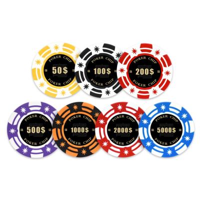 Cina Logo personalizzato Casinò Clay Poker Chips per la sala da poker a casa / Festa degli amici del casinò in vendita