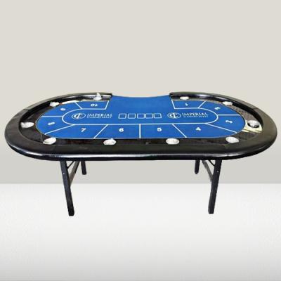 China Mesa de póquer de casino oval con piernas plegables Amplio espacio de almacenamiento en venta