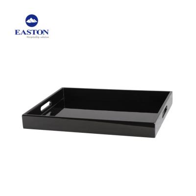 China Wholesale Black Hotel Room Service Tray L458 X W358 X H50mm for sale