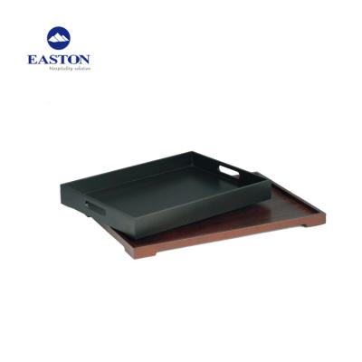 China Black Wood Color Wooden Board MDF Product Serving Tray For Podiatry Spa for sale