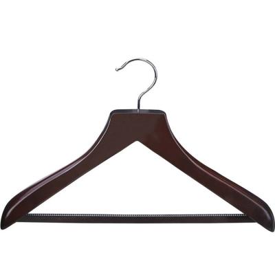 China Custom Mahogany Wood Coat Hangers Adjustable for sale
