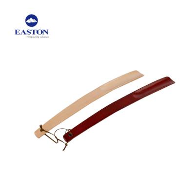 China Wood Customized Wooden Hotel Shoe Horn , Hotel Shoe Brush Shoe Horn for sale