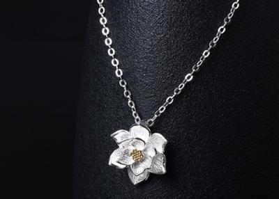 China S925 Silver Retro Beautiful Lotus Pendant Fashion Art national Flower Necklace Female Short Clavicle Chain for sale