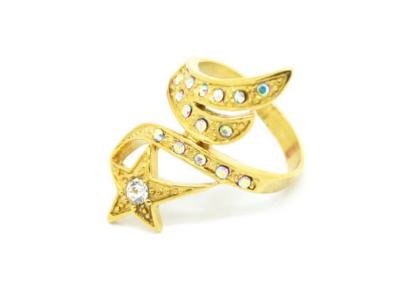 China Da estrela Sparkly barroco do estilo de França da forma jóia de aço inoxidável das alianças de casamento à venda
