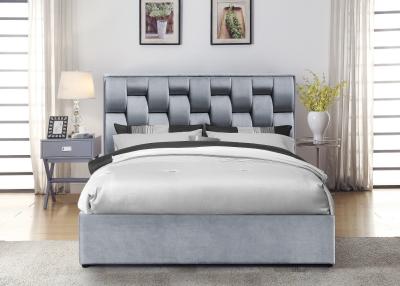 China Fabric Twin Size Linen Upholstered Bedframe With Gas Lift for sale