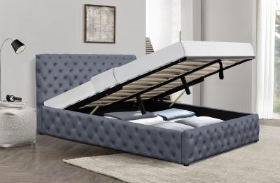 China OEM ODM Platform Upholstered Tufted Twin Bed With Storage for sale