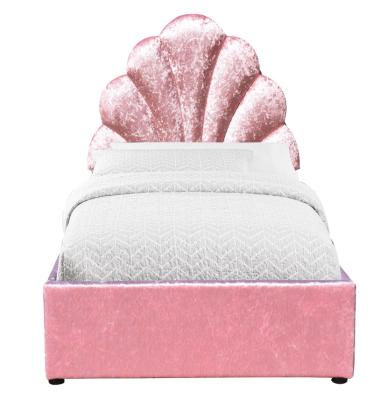Chine Le stockage rose de commodité de couleur de chaleur de lumière de tête de lit de style de fleur a tapissé le cadre en bois de lit à vendre