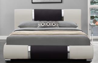 China Queen Size Upholstered Platform Bed Frame Light Gray White OEM ODM for sale