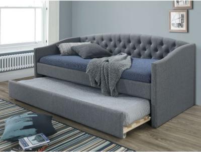 China SUNNY Single 190X200 Tufted Daybed With Trundle Grey Upholstered Daybed for sale