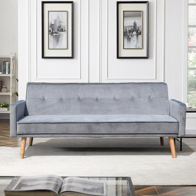 中国 Modern Grey Fabric Sofa Bed Foldable Reclining Positions Europe Style 販売のため
