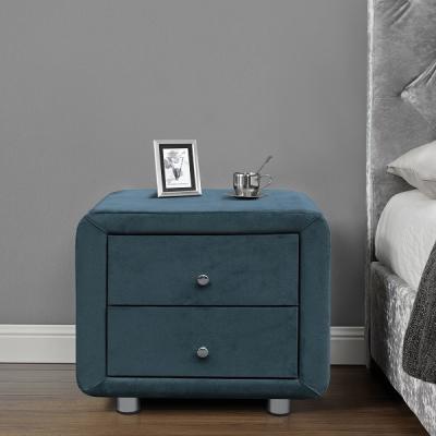 Cina Nightstand With 2 Drawers, Bedside Table Small Dresser With Fabric Bins For Bedroom in vendita