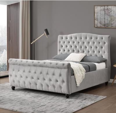 China TRINEO DE TERCIOPELO CHESTERFIELD DIAMANTE CAMA DE ALMACENAMIENTO CON ELEVADOR DE GAS OTOMAN TUFED en venta