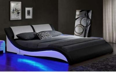China Ergonomics Design LED Upholstered Bed Remote Cotrol Wholesale Bed Manufacturers for sale