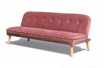 China Modern Dusty Rose Velvet Folding Sofa Bed with Wood Leg for Home/Apartment/Office for sale