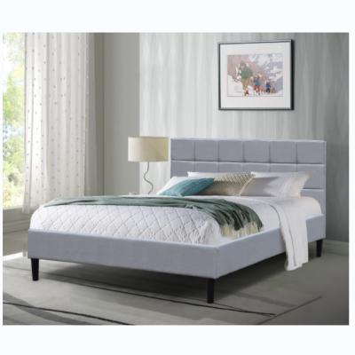 China Twin / Full / Queen Upholstered Platform Bed Frame With Fabric Headboard Wooden Slat for sale