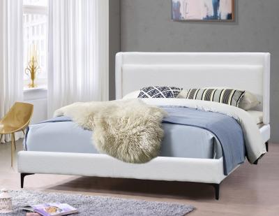 Chine Modern Wingback Headboard Bed Frame Upholstered Queen Size With Metal Feet à vendre