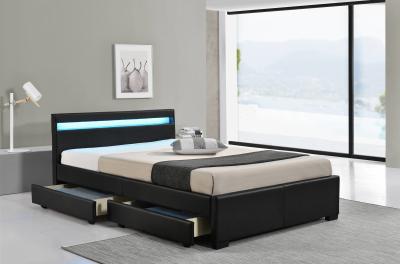 China LED Upholstered Bed Has Led Lights To Help You Sleep And Contains Four Storage Drawers Te koop