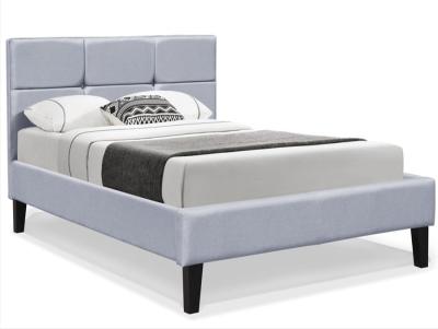 China Plywood Queen Size Fabric Bed Frame Mattress Platform Grey Wooden Ottoman Bed for sale