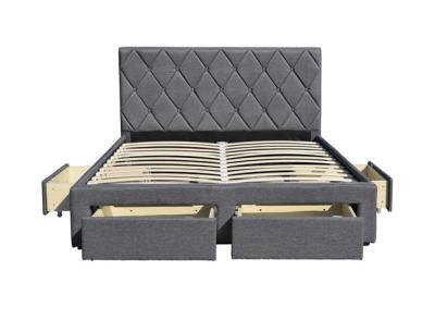 Chine Tissu de velours de lit du Roi Size Tufted Storage d'OEM avec quatre tiroirs de stockage à vendre