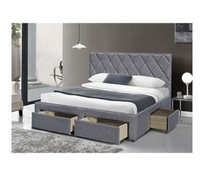 China OEM King Size Tufted Storage Bed Velvet Fabric With Four Storage Drawers for sale