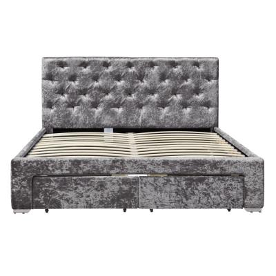 China Queen Size Double Upholstered Ottoman Bed Frame With 4 Drawers OEM ODM for sale