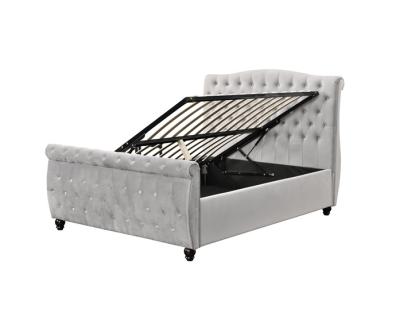 Chine ODM d'OEM gris-clair tapissé normal de cadre de lit de plate-forme de tête de lit à vendre