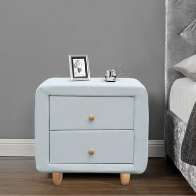 China SUNNY 2 Drawer Modern Nightstand Plywood Fabric Linen Covered Cabinet Drawers for sale