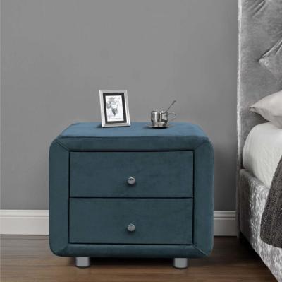 China Custom Nordic Bedside Table Small Storage Plywood Fabric Drawer Nightstand for sale