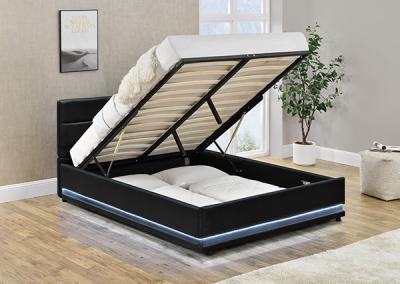 China Black Faxu Leather Ottoman LED Storage Bed for sale