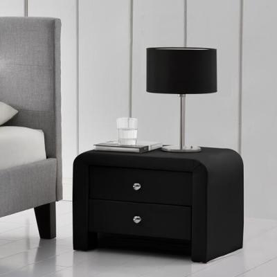 China Upholstered black 2 Drawer Nightstand for sale