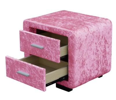 China Small and practical Fabric Bedside Pink Table convenient for store CE en venta