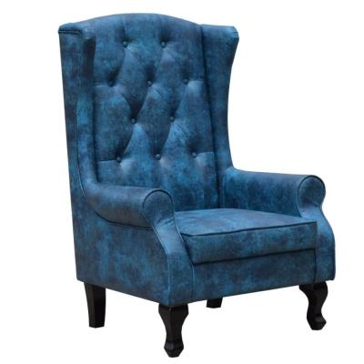 China Tub High Wingback Accent Chairs Velvet Chesterfield Armchair Dining Living Room for sale