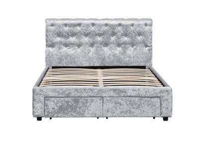 China Torver Charcoal Plush Velvet Bed Frame BSCI CE EN-1725 Certification for sale
