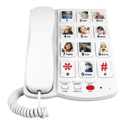 China 50Hz Big Button House Phone One Key Memory Wall Mounted Corded Phone for sale